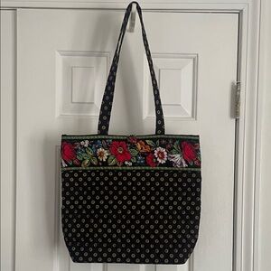 NEW Vera Bradley Black Floral Shoulder Bag